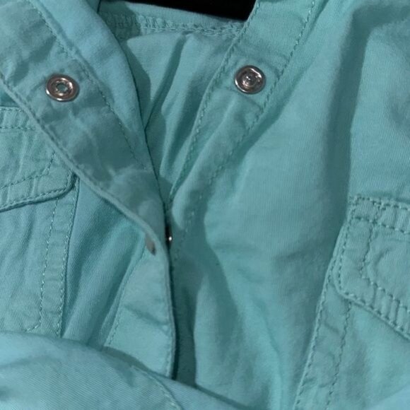 Canyon River Blues Womens Turquoise Snap Button Cotton Shirt With Chest Pockets - Picture 3 of 12